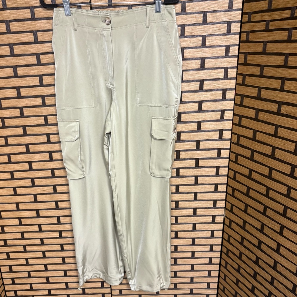 Joie Light Green Satin Cargo Pants Size 6‎
